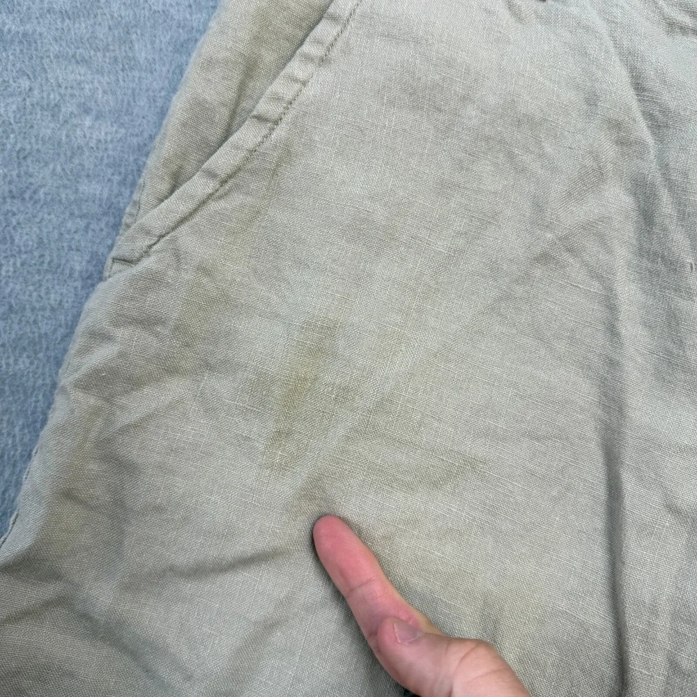 Y2K Banana Republic Shorts Mens 30 Khaki Beige Linen‎ Bermuda Chinos Beachy 10
